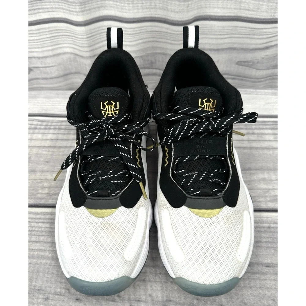 ADIDAS D.O.N. ISSUE #3 GOLD METAL BASKETBALL SHOES - WHITE‎ BLACK GOLD - MEN 8.5